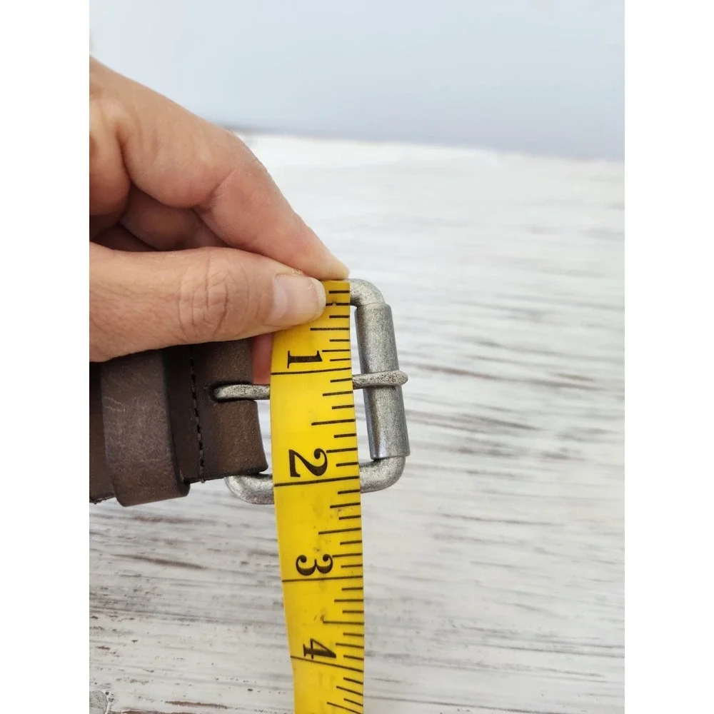 Lucky Brand Men's canvas belt Olive and Brown‎ Leather Size 42